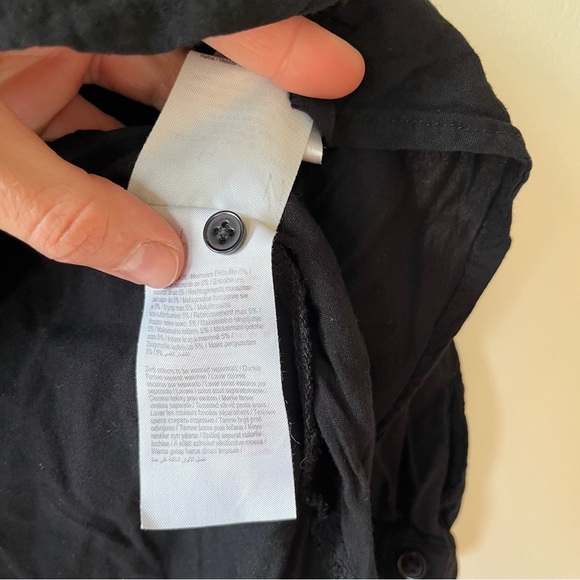 Jacqueline de Yong Black Long Popover Tunic Shirt 3/4 Sleeve EU 34 (XS-S) - Picture 4 of 12